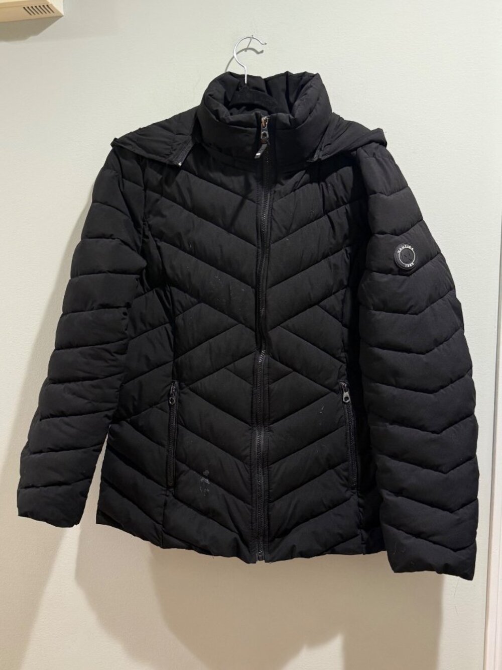 Nautica Women's Black Hooded Puffer Jacket Size XL Winter Ski Snowboard Outdoors